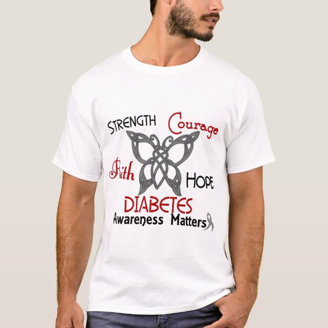Camiseta Borboleta celta 3 do diabetes (Frente)