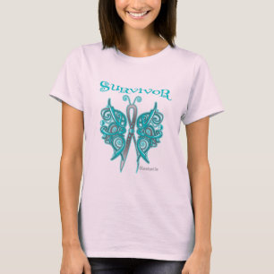 Camiseta Borboleta celta do sobrevivente - câncer de ovár