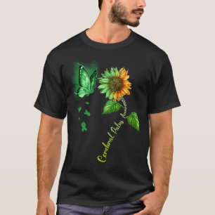 Camiseta Borboleta Cerebral de girassol Sensibilização para