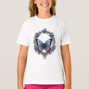 Camiseta Borboleta Colorado Hairstreak e Columbine Azul