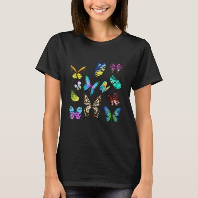 Camiseta Borboleta Colorida Distante (Frente)