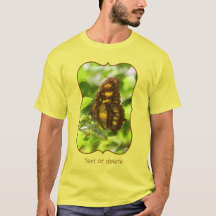 Camiseta Borboleta Colorida Esboço de Aquarela Natureza