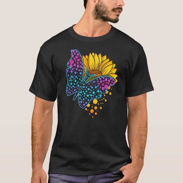Camiseta Borboleta Colorida Girassol Internação de setembro (Frente)
