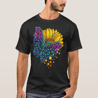 Camiseta Borboleta Colorida Girassol Internação de setembro