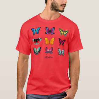 Camiseta Borboleta Colorida Selvagem e Livre