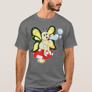 Camiseta Borboleta Com Bolhas De Sabão