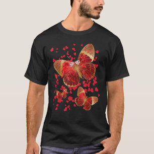 Camiseta Borboleta Com Corações E Óculos De Sol