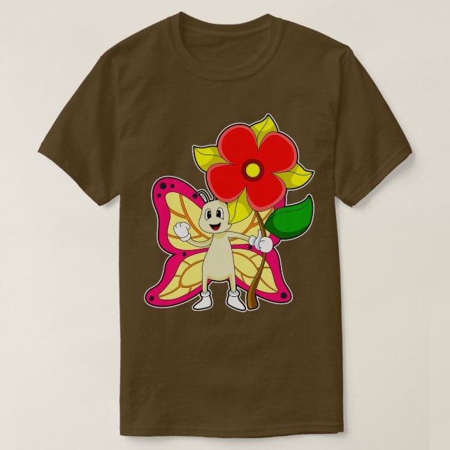 Camiseta Borboleta com Flor (Frente do Design)