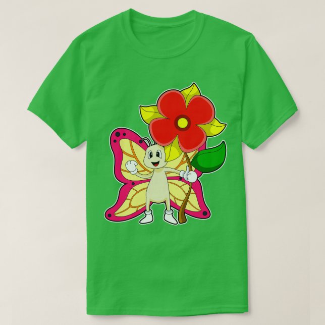 Camiseta Borboleta com Flor (Frente do Design)