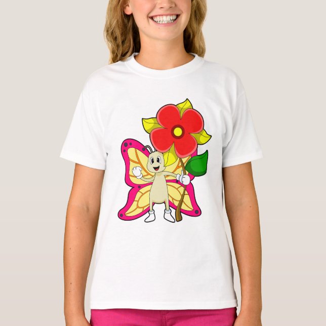 Camiseta Borboleta com Flor (Frente)