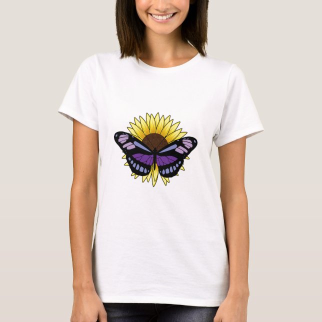 Camiseta Borboleta com girassol (Frente)