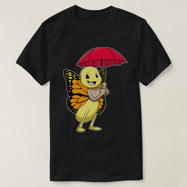 Camiseta Borboleta com guarda-chuva (Frente do Design)