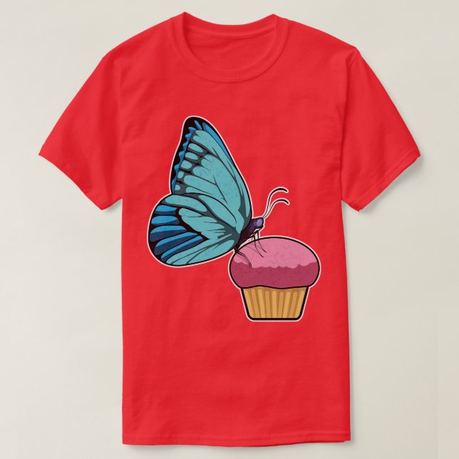 Camiseta Borboleta com Muffin (Frente do Design)