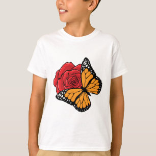 Camiseta Borboleta com Rosa