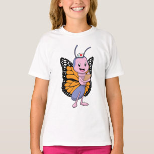 Camiseta Borboleta como Enfermeira