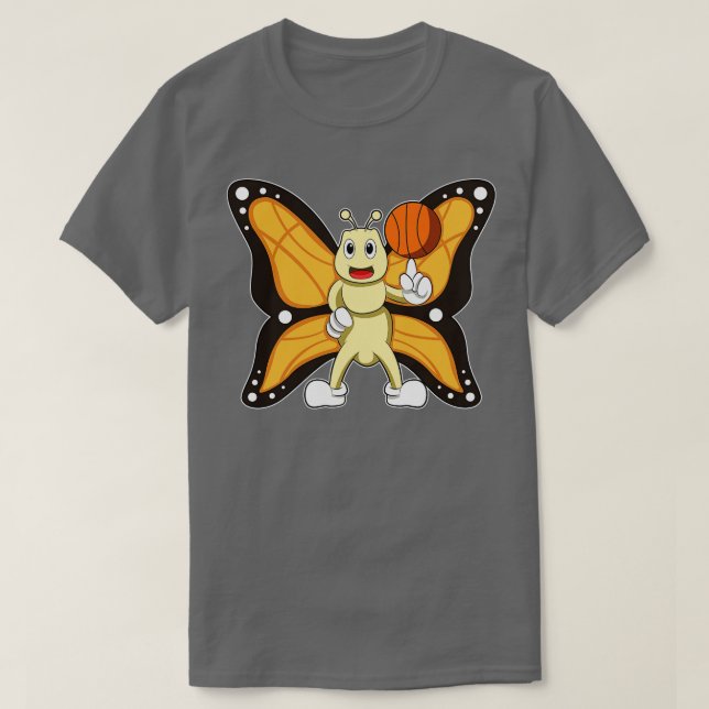Camiseta Borboleta como Esporte com Basquete (Frente do Design)