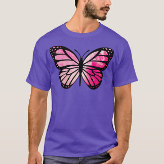 Camiseta Borboleta cor-de-rosa-monarca borboleta colorida M