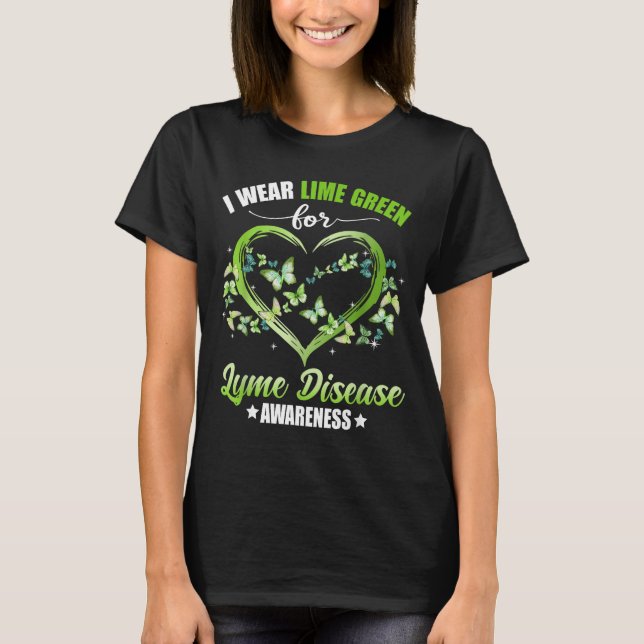 Camiseta Borboleta Coração Eu Uso Verde Para Conscientizaçã (Frente)