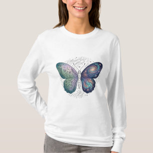 Camiseta Borboleta Cósmica Estética da Natureza Celestial