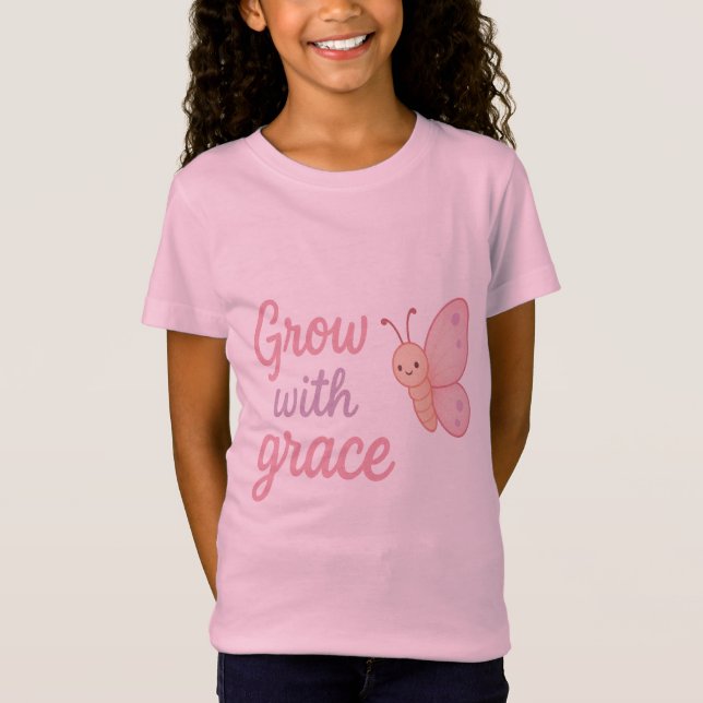 Camiseta Borboleta Cresça Com Graça para Meninas – (Frente)