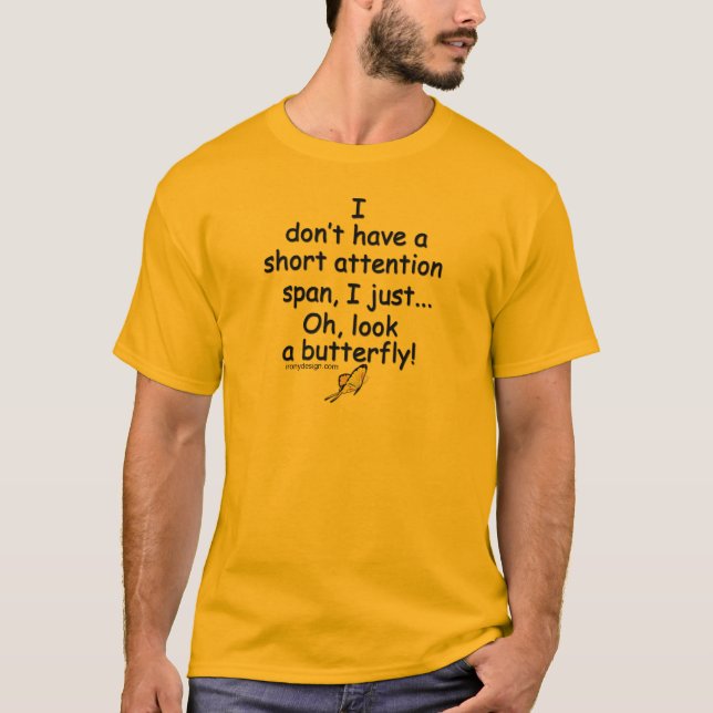 Camiseta Borboleta curta da capacidade de concentração (Frente)