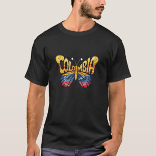 Camiseta Borboleta da Colômbia - Cores da Bandeira Colombia