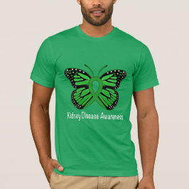 Camiseta Borboleta da consciência da doença renal da