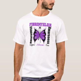 Camiseta Borboleta da consciência da fibromialgia