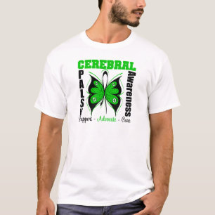 Camiseta Borboleta da consciência da paralisia cerebral