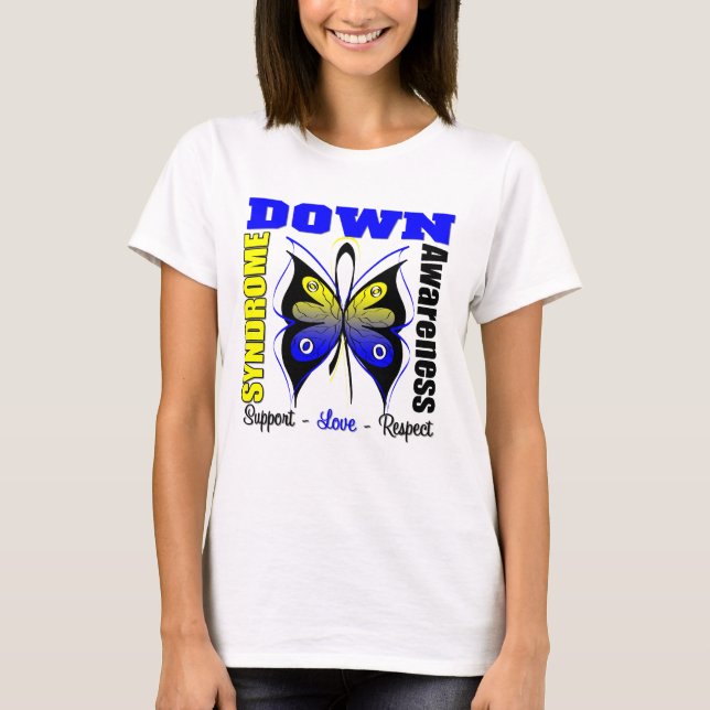 Camiseta Borboleta da consciência de Síndrome de Down (Frente)