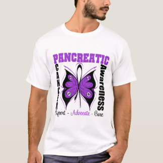 Camiseta Borboleta da consciência do câncer de pâncreas