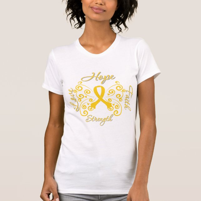 Camiseta Borboleta da divisa da esperança da prevenção do (Frente)