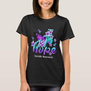 Camiseta Borboleta da Esperança Roxo e Fita Azul Suicídio A