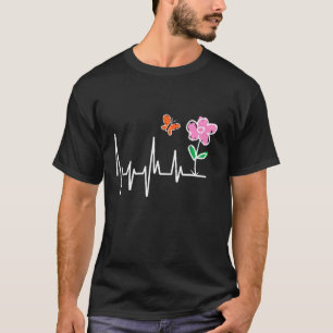 Camiseta Borboleta da Linha de Vida da Flor do Jardim