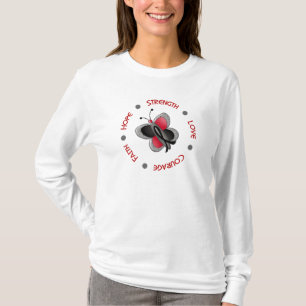Camiseta Borboleta da melanoma da coragem da fé da