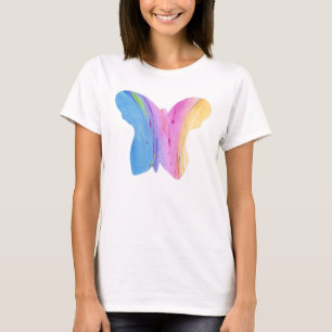 CAMISETA BORBOLETA DA TINTURA DO LAÇO