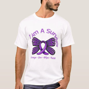 Camiseta Borboleta da violência doméstica eu sou um