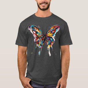 Camiseta Borboleta de Abstrato colorida 1