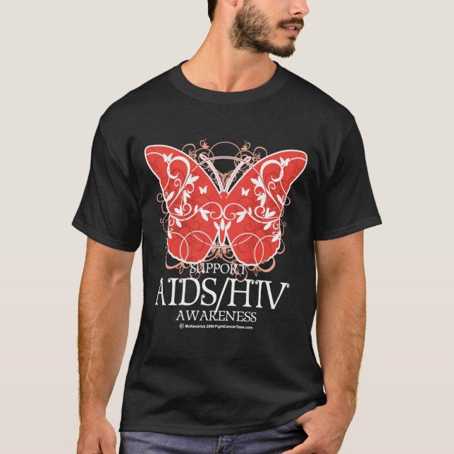 Camiseta Borboleta de AIDS/HIV (Frente)