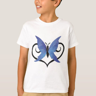 Camiseta borboleta de amor azul giro