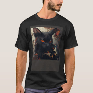 Camiseta Borboleta de Amor de Gato Negro