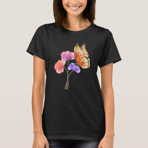 Camiseta Borboleta De Aquarela Feminina Flor Primavera E Ve