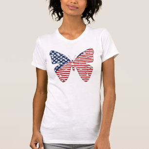 Camiseta Borboleta de Bandeira Americana