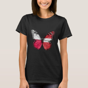 Camiseta Borboleta de Bandeira da Letónia polonesa
