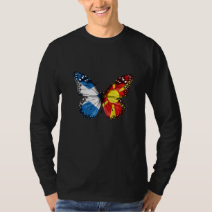 Camiseta Borboleta de Bandeira da Macedônia escocesa