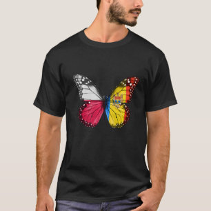 Camiseta Borboleta de Bandeira da Moldávia polonesa