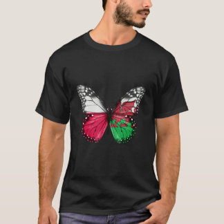 Camiseta Borboleta de bandeira polonesa galesa