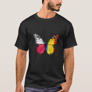 Camiseta Borboleta de bandeira polonesa romena
