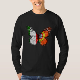 Camiseta Borboleta de Bandeira Portuguesa Italiana