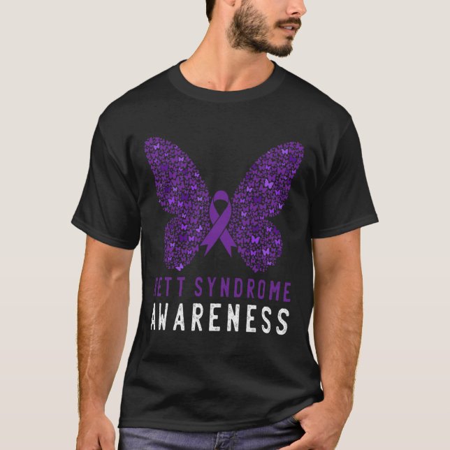 Camiseta Borboleta de conscientização da síndrome de Rett r (Frente)